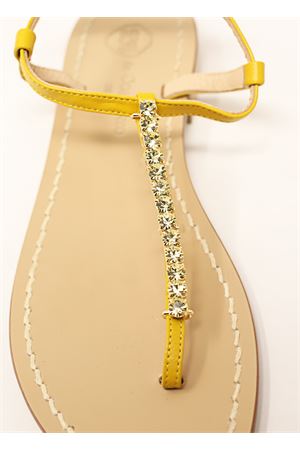 Yellow jewel sandals Da Costanzo | JEWELSTRIPEGIALLO